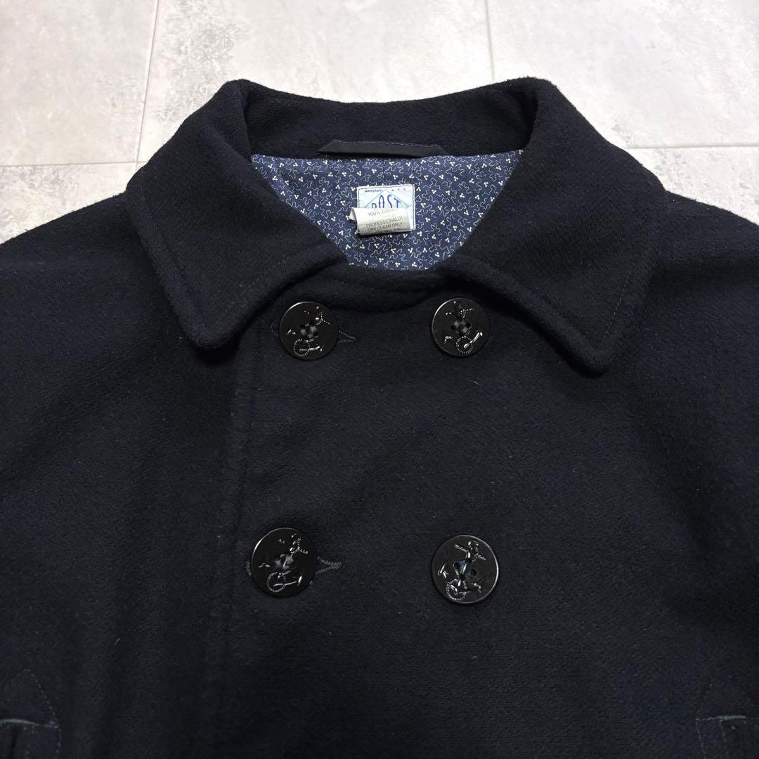 【USA製】ポストオーバーオールズ ウールピーコート 10ボタン M ネイビー