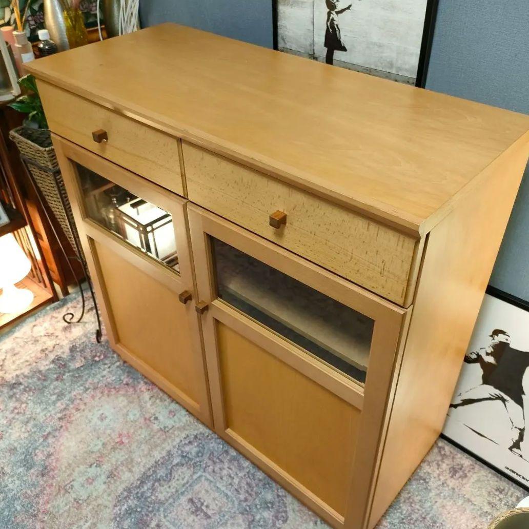 日進木工 キャビネット サイドボード ビーチ材 収納家具 飛騨家具