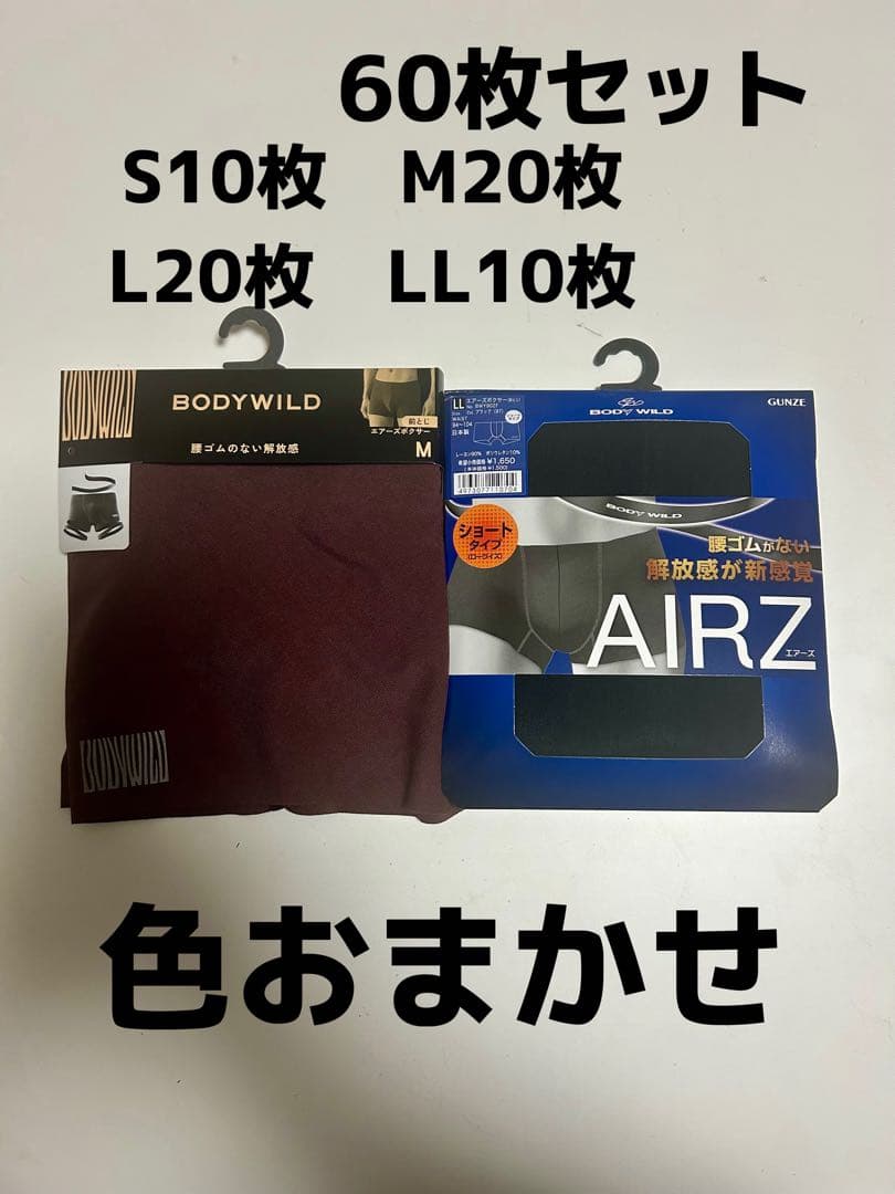 GUNZE BODYWILD エアーズ　M30L20LL10 計60枚