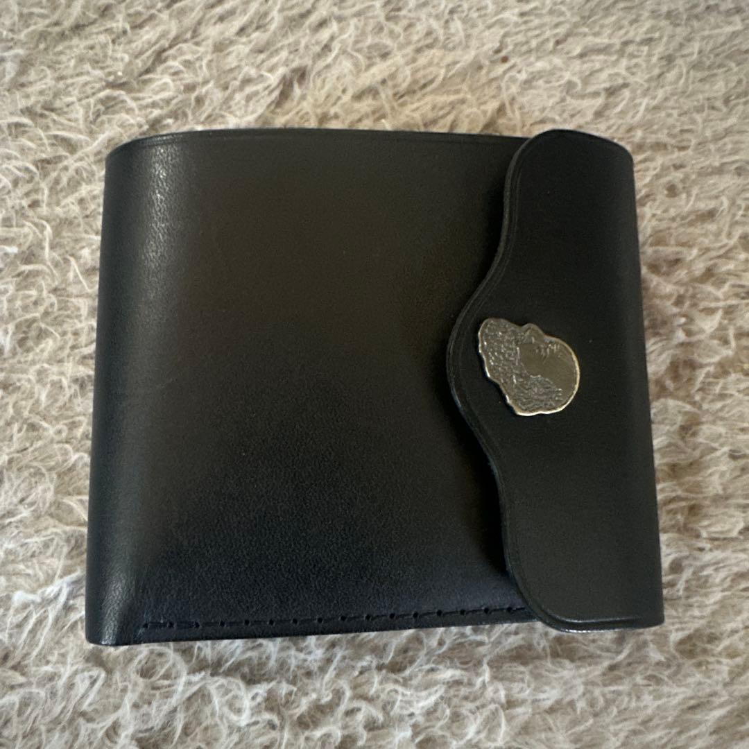 BROWN BROWN 二つ折り財布　ブラック レザー　新品 牛革