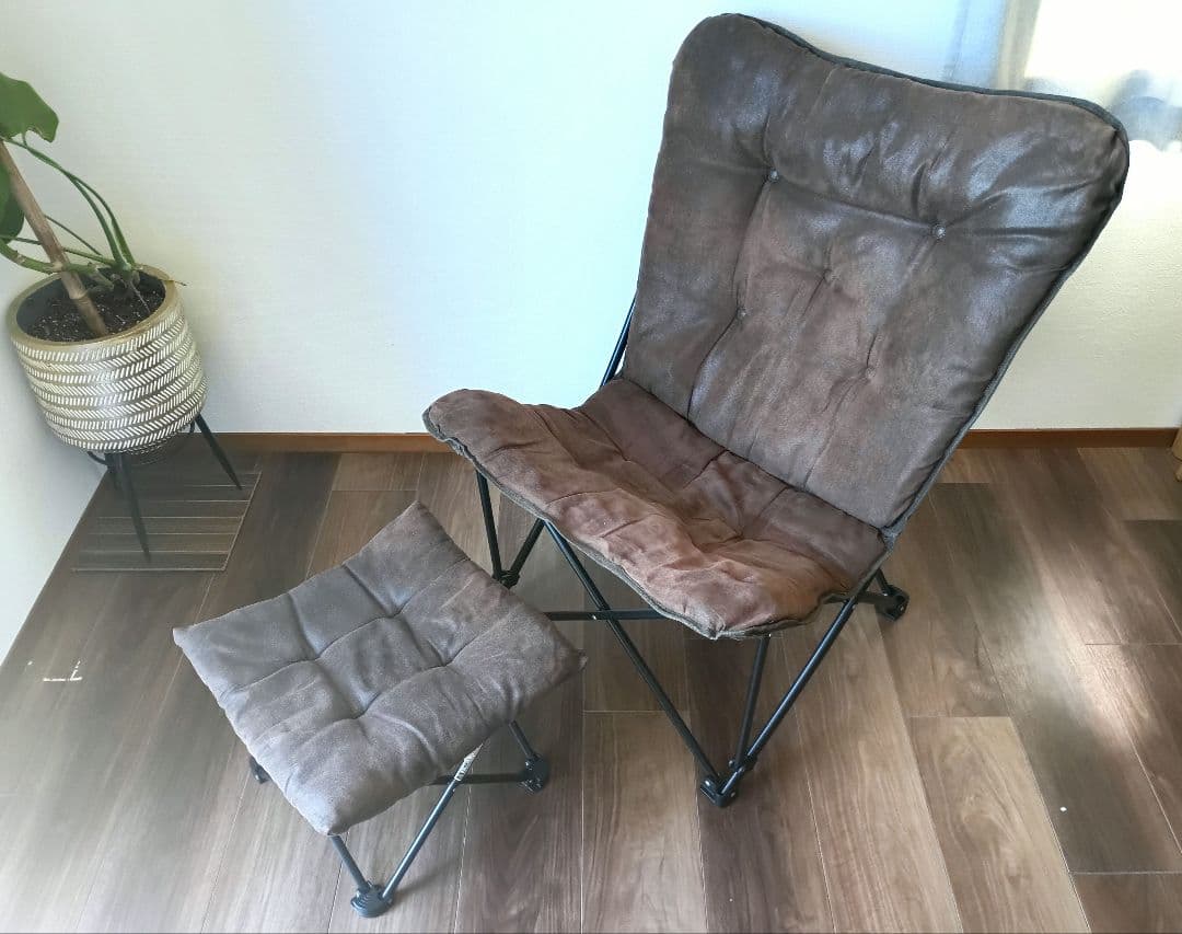 NITORI ニトリ バタフライチェア ハイバック アウトドアチェア オットマン