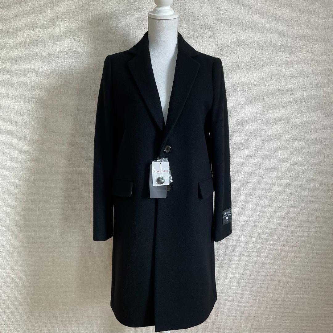 新品 ユナイテッドアローズ 黒 チェスターコート M 秋冬