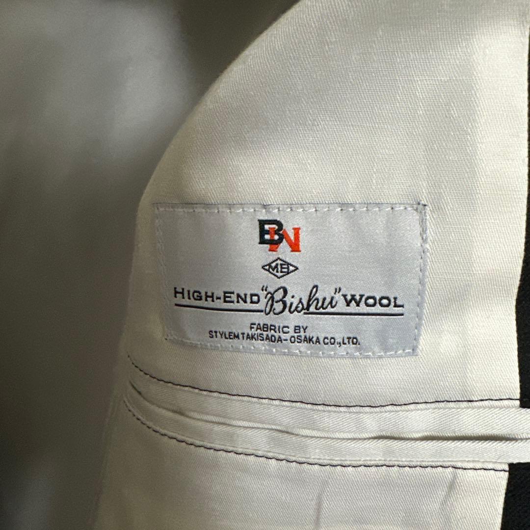 MBハイエンド尾州ウール クラシックノーカラージャケット Mサイズ 黒 新品