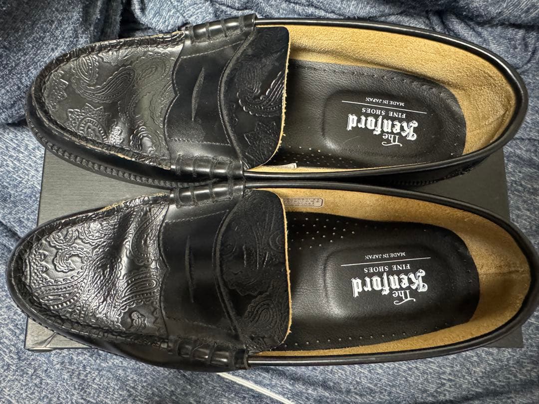 the kenford fine shoes ブラック ローファー　ペイズリー