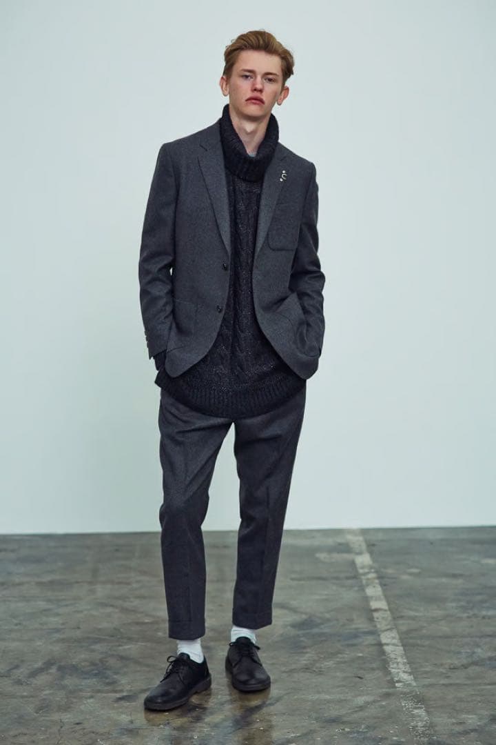 【Name.】チャコールグレーフランネルセットアップ