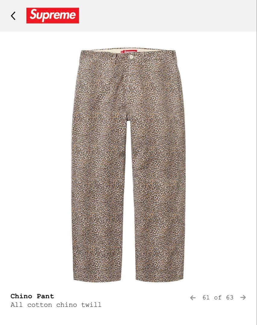 supreme leopard chino サイズ34