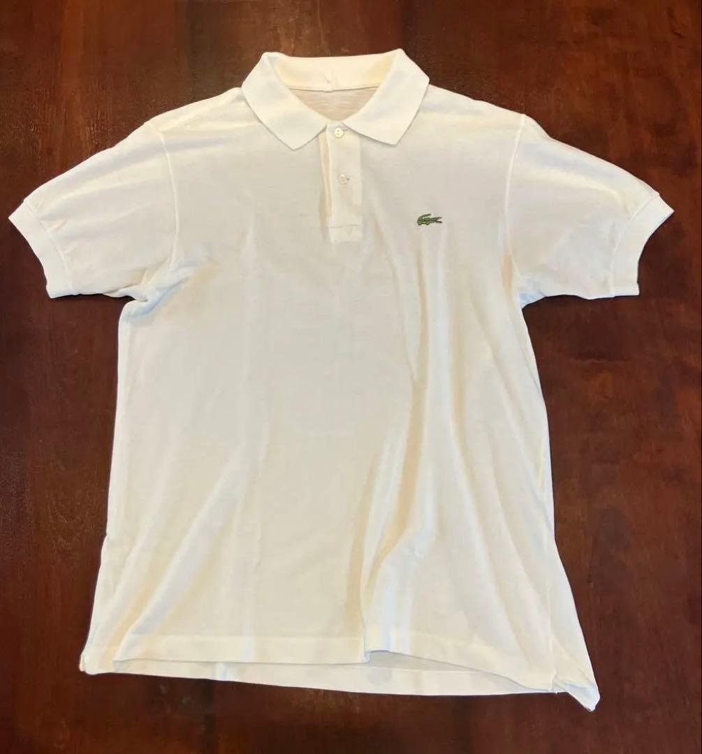 70s フランス製 ビンテージ フレラコ 半袖 ポロシャツ ホワイト サイズ4