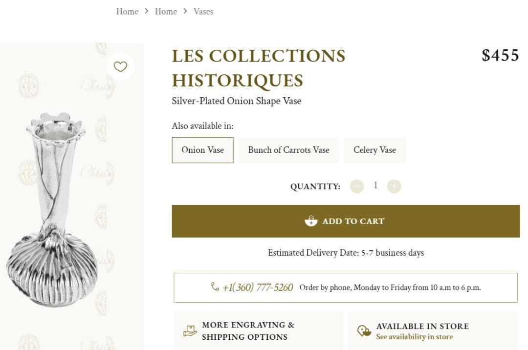 極美品☆仏蘭西高級銀器クリストフルシルバー銀P　花瓶　フラワーベース　オニオン