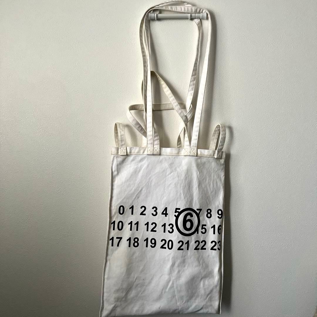 MM6 メゾンマルジェラ トート バッグ キャンバス ナンバー 大 カレンダー