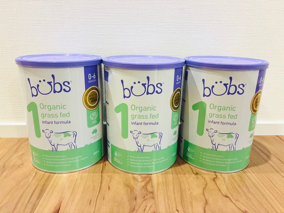 Bubs バブズオーガニック 粉ミルク ステップ1 大缶800g × 3缶セット
