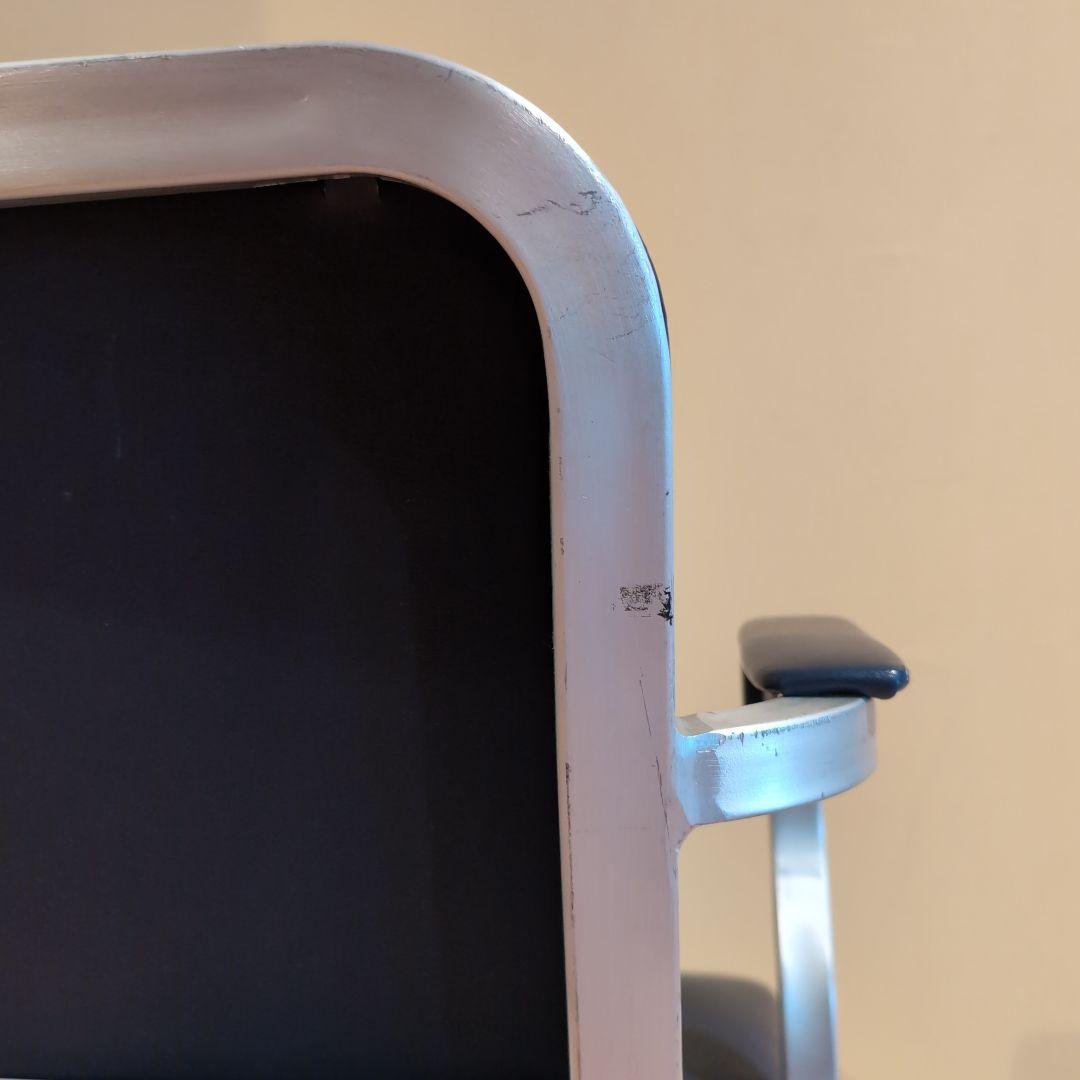 JM　②アメリカヴィンテージ　アルミ　NAVY　アームチェア　エメコ　4脚