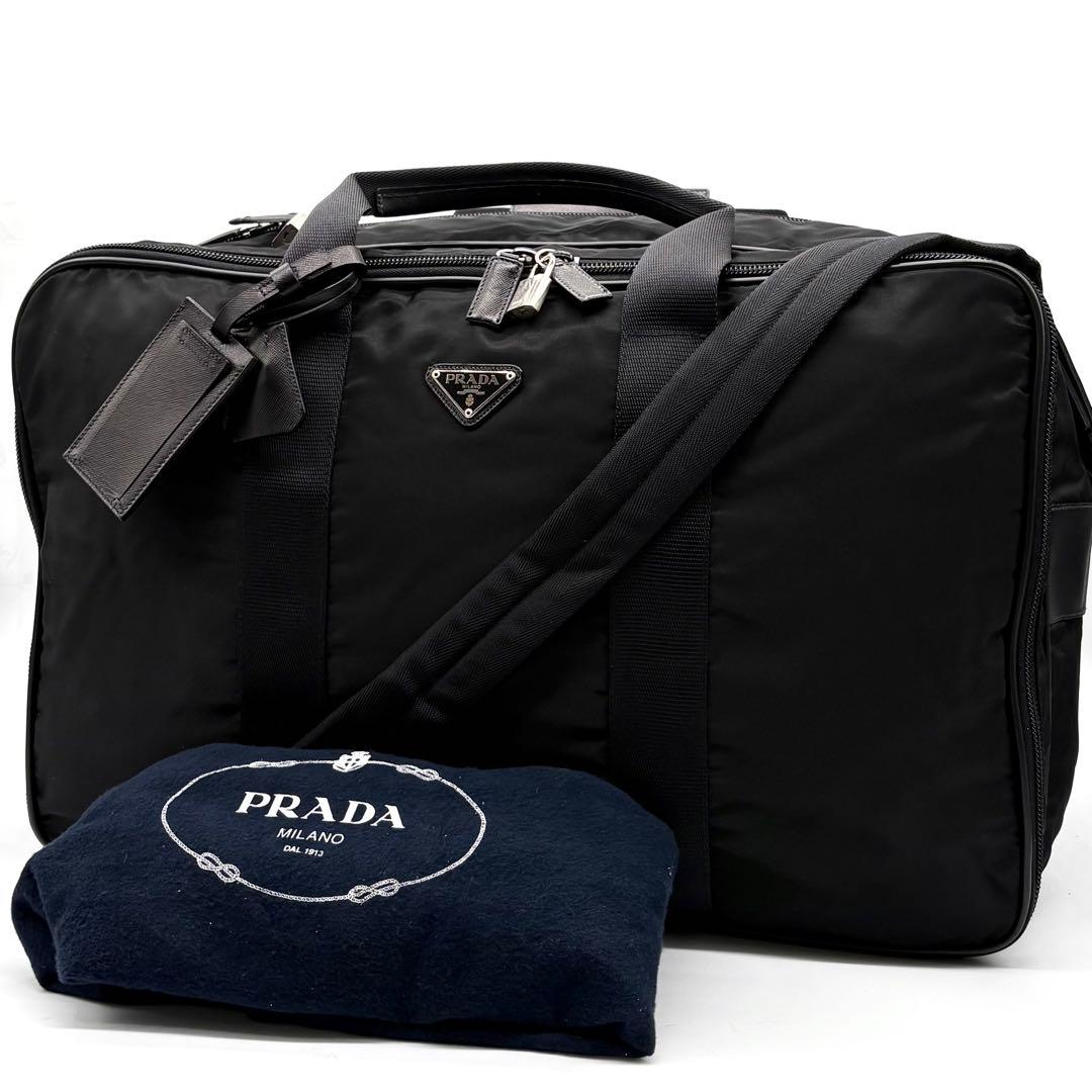 【専用】プラダ 2way ボストンバッグ ナイロン サフィアーノ 三角ロゴ 黒