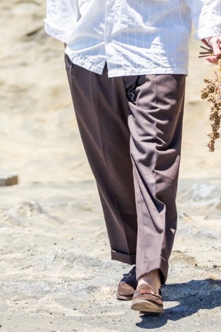 【BERWICH（ベルウィッチ）】LUCANO2Pウールブラウンワイドスラックス