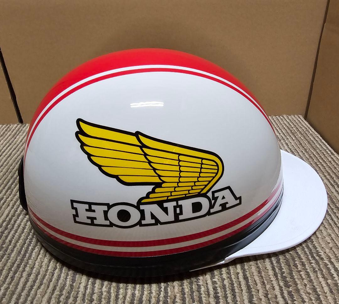 み*ち様 コルク半　ホンダ　HONDA 　赤白　ヘルメット　半キャップ