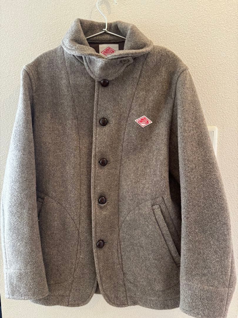 【美品試着のみ】DANTON ウールモッサコート　グレー　メンズ40