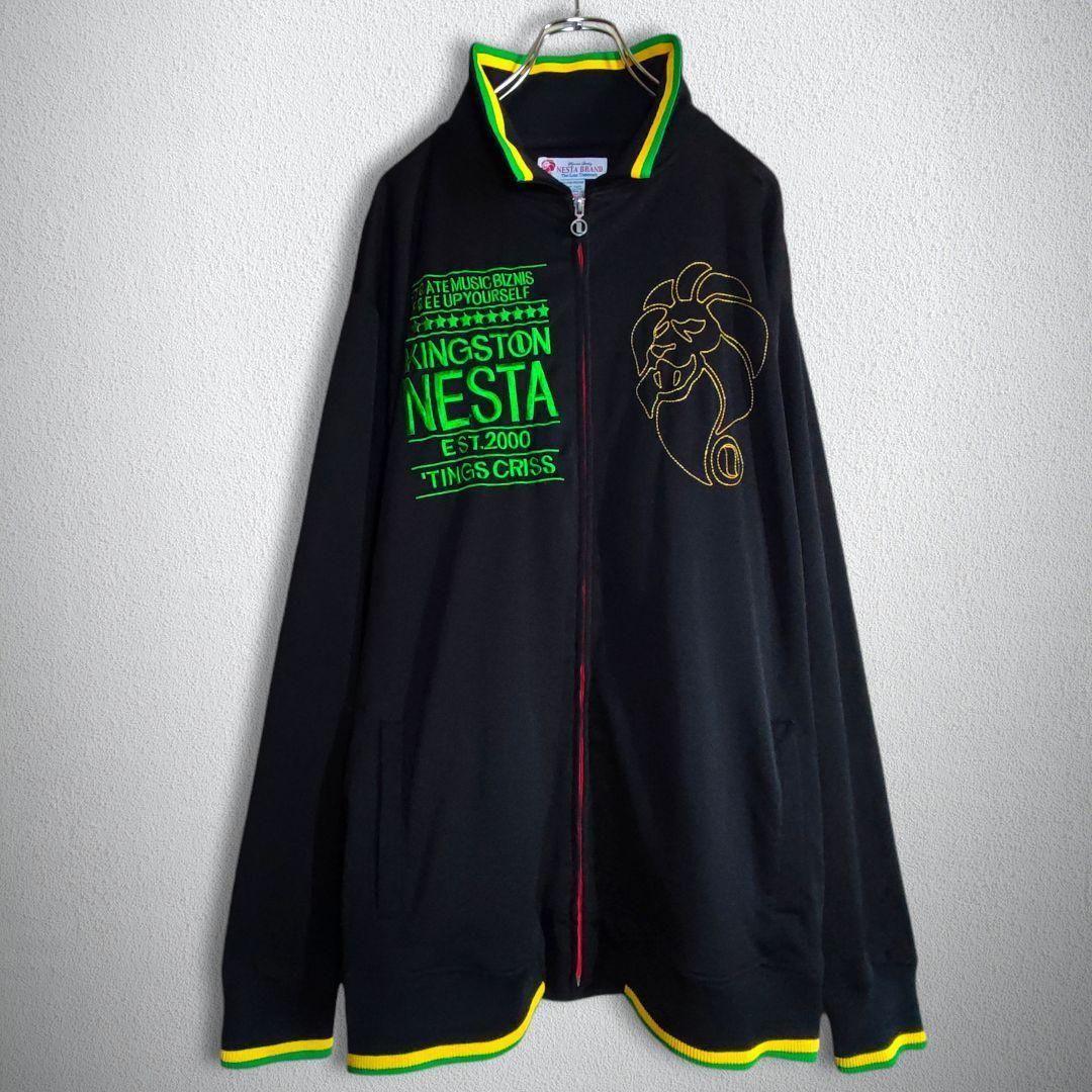 古着　トラックジャケット　NESTA　ネスタ　襟付き　刺繍　ビッグシルエット