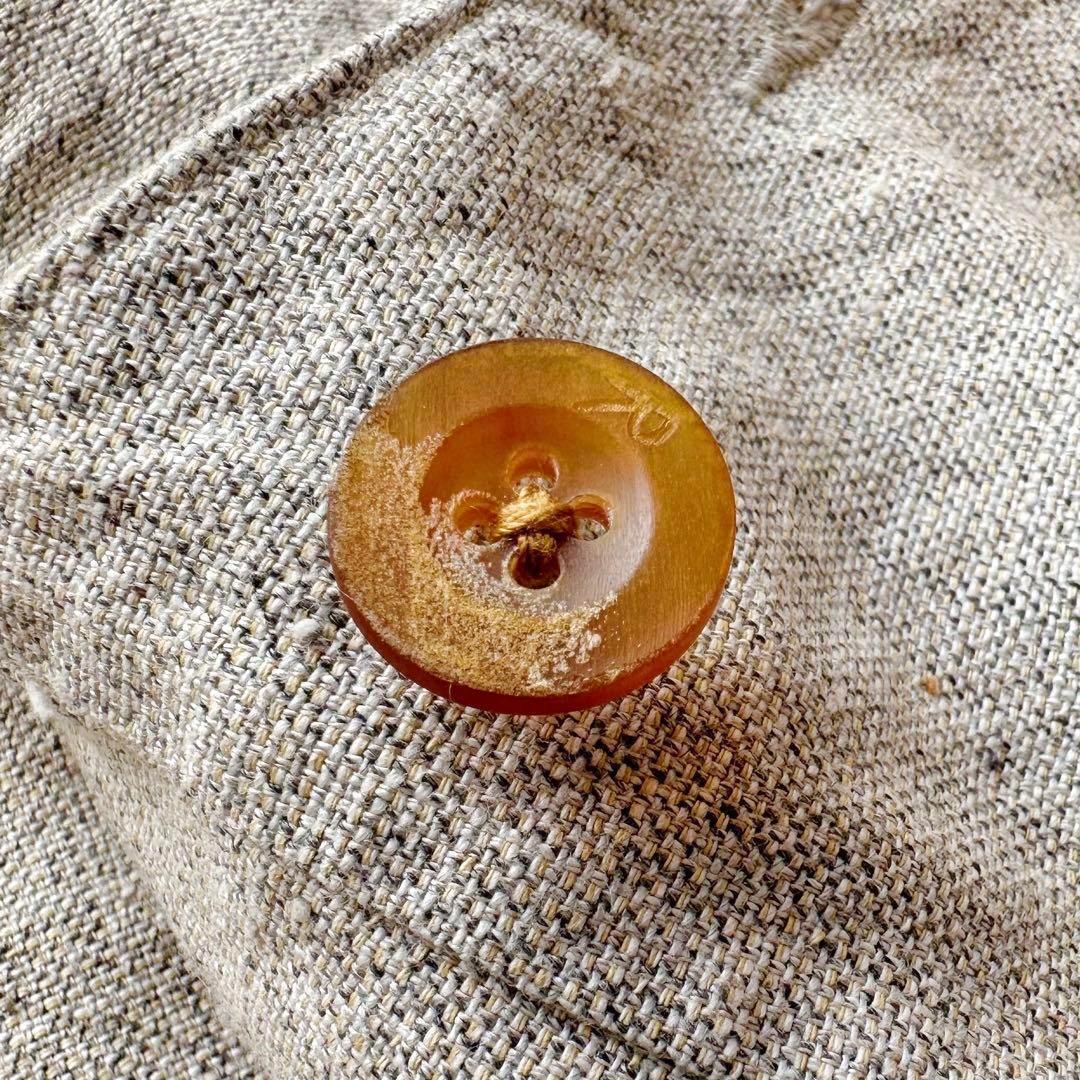 45R【コットン100%•ツイード×花柄】ダブルブレスト＆ノーカラー•ジャケット