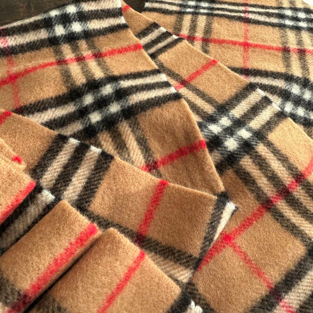 Burberrys ラムウール100%ノバチェックマフラー　キャメル　未使用！