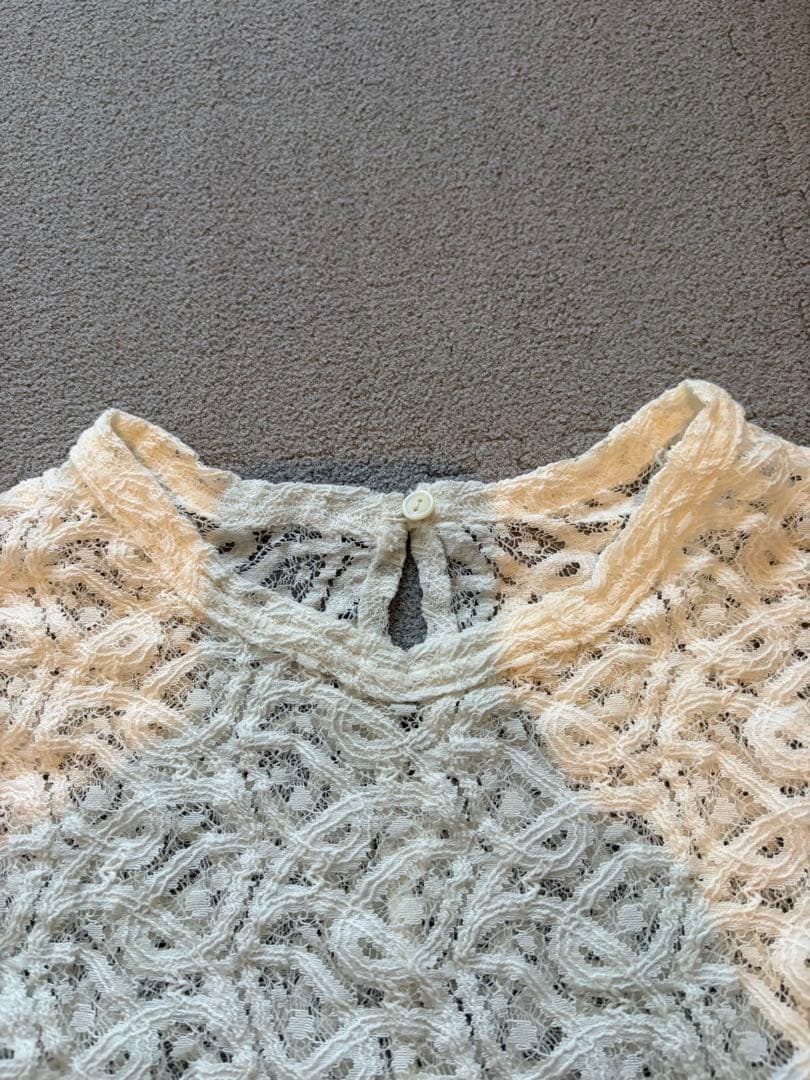 新品　IENA ペイズリーストレッチレースプルオーバー　ナチュラル