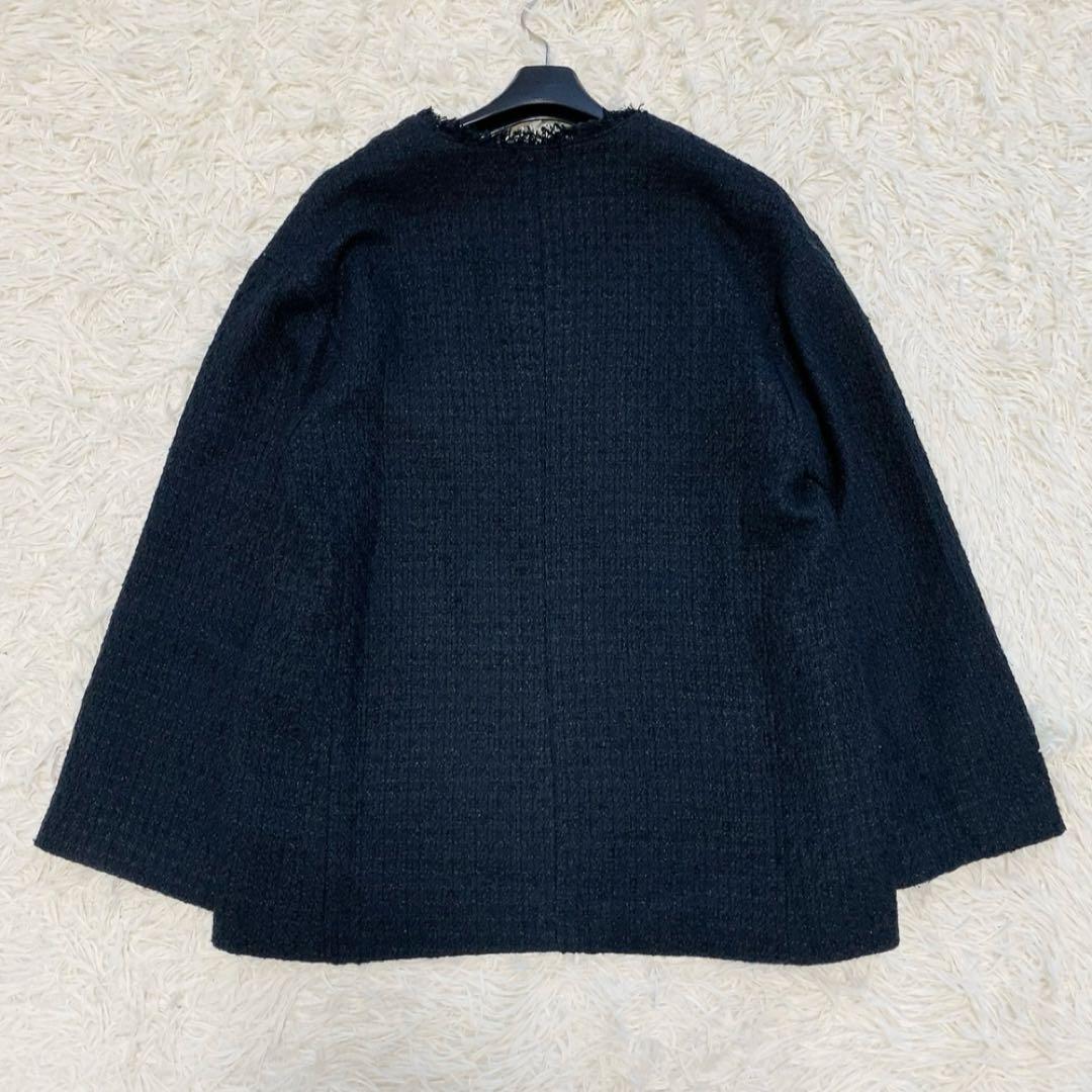 【極美品】グリーンレーベルリラクシング ツイードノーカラージャケット 人気 定番