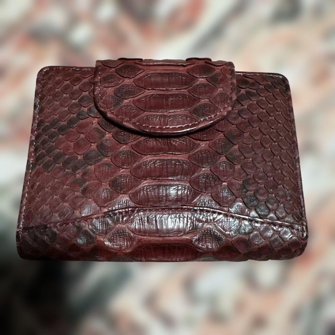 イビザ　パイソン革　二つ折り財布
