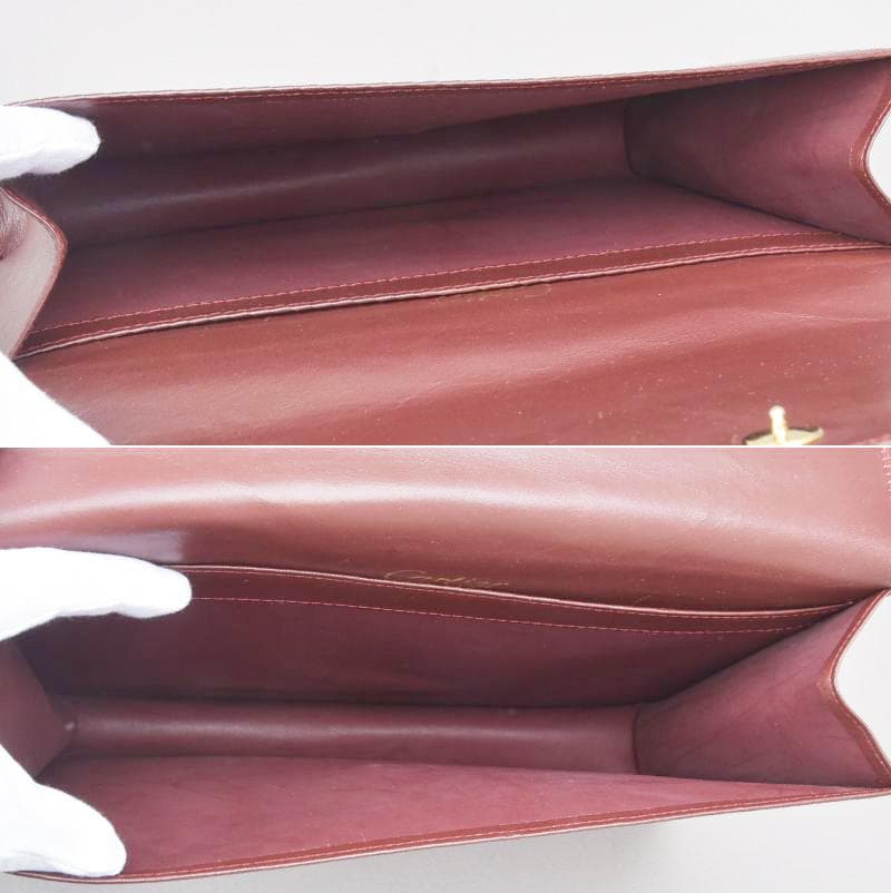 美品◇カルティエ マストライン クラッチバッグ 30 レザー ボルドー 箱付き