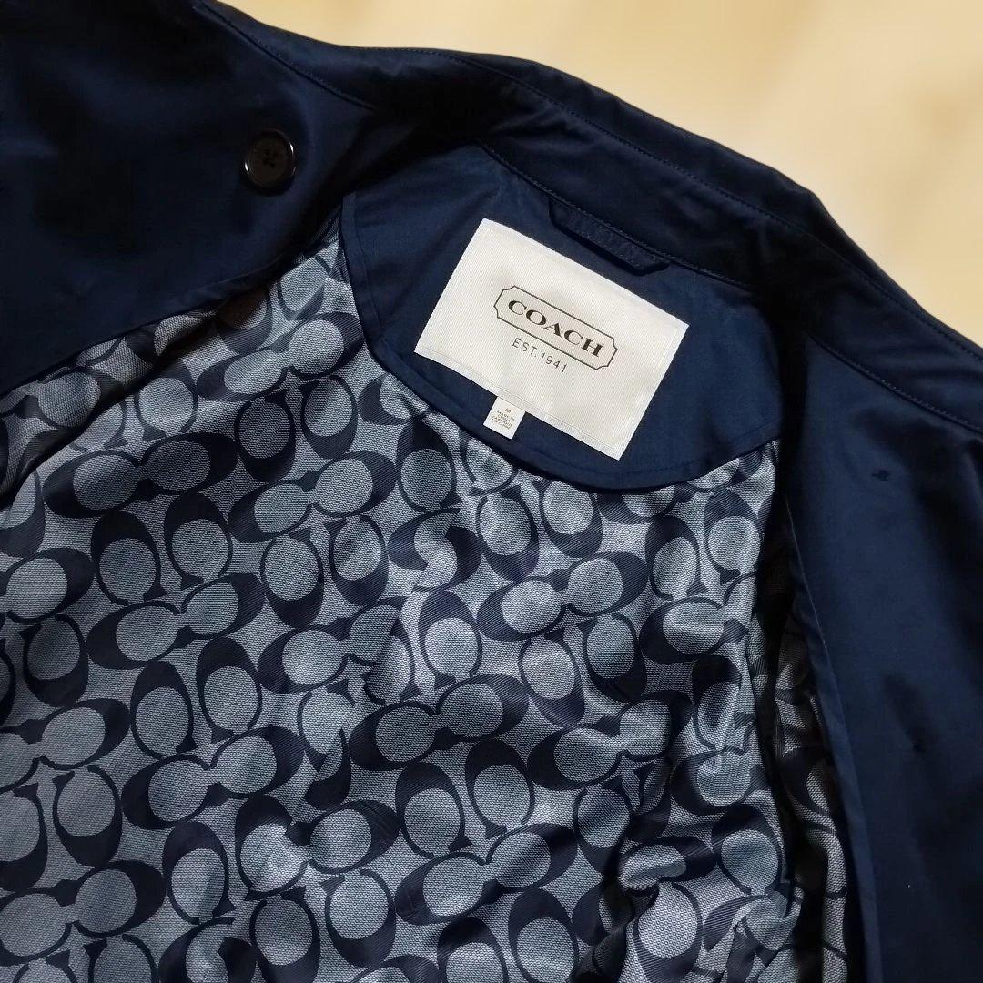 【COACH】コーチ トレンチコート/ネイビー/総柄裏地/シグネチャー/M