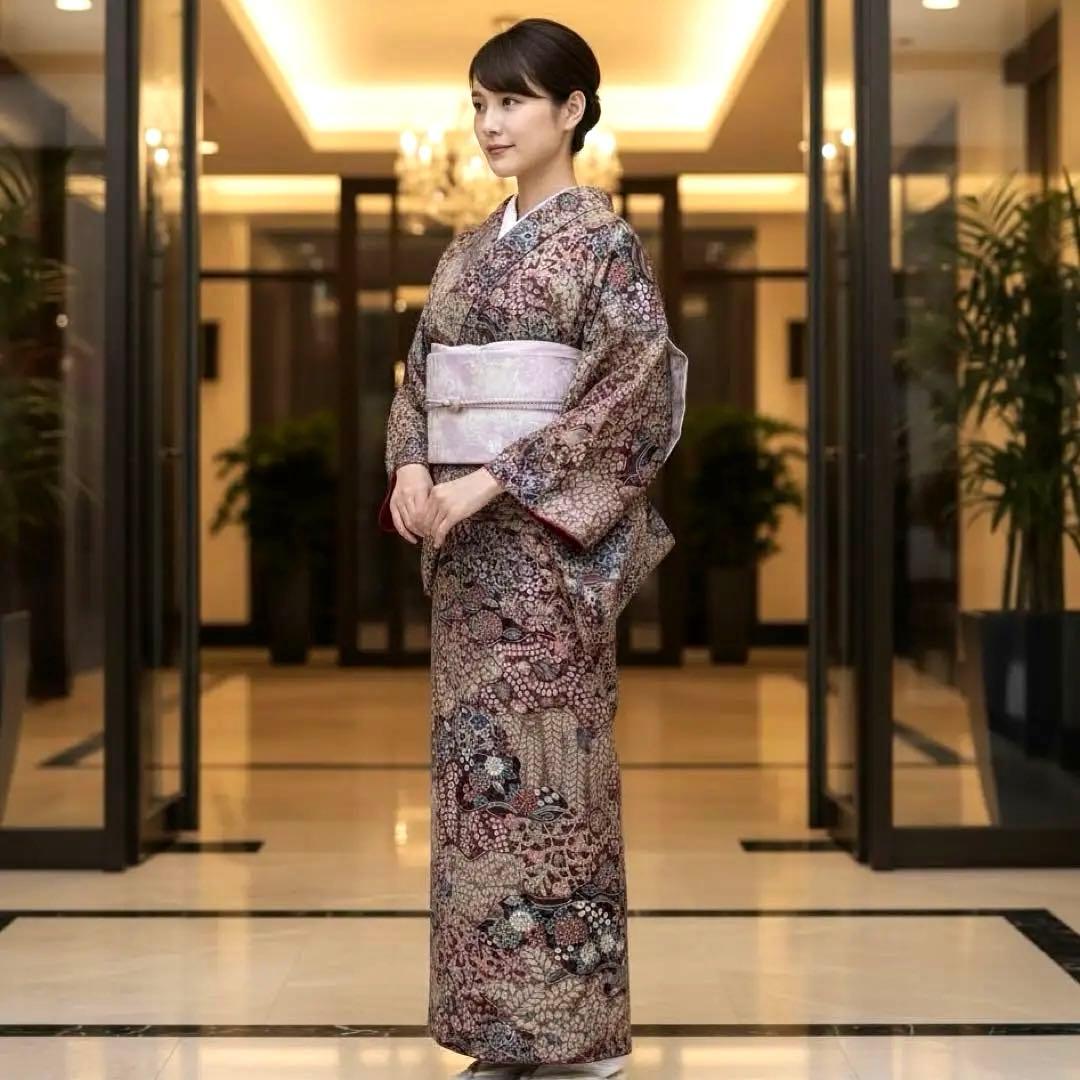 辻ヶ花模様　趣のある小紋　着物　小紋　辻ヶ花　小紋　正絹