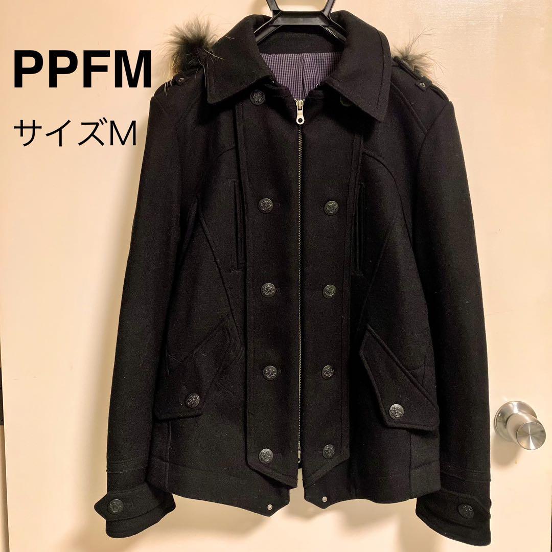 PPFM ピーピーエフエム　ナポレオンコート　ジャケット　ウール　黒　M 希少