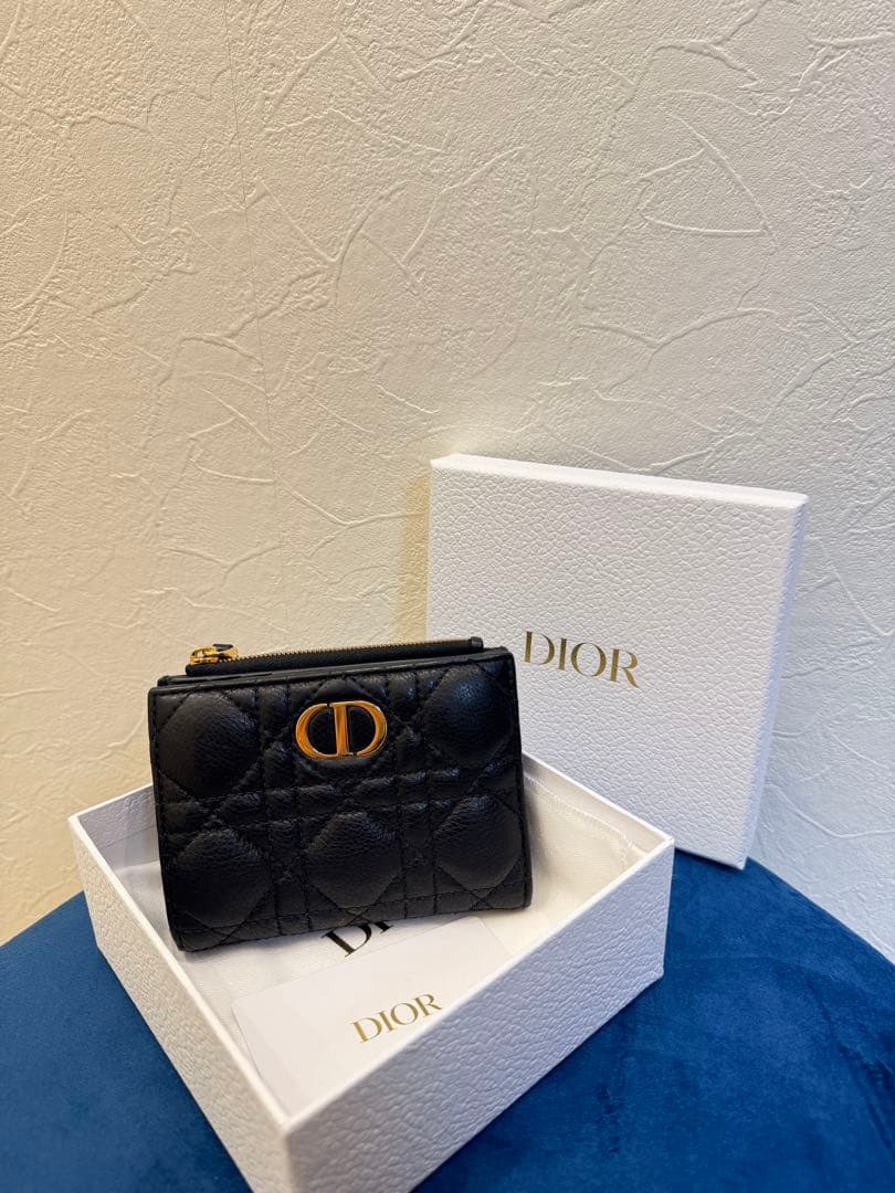 Dior ブラック キルティング 二つ折り財布 フールセット