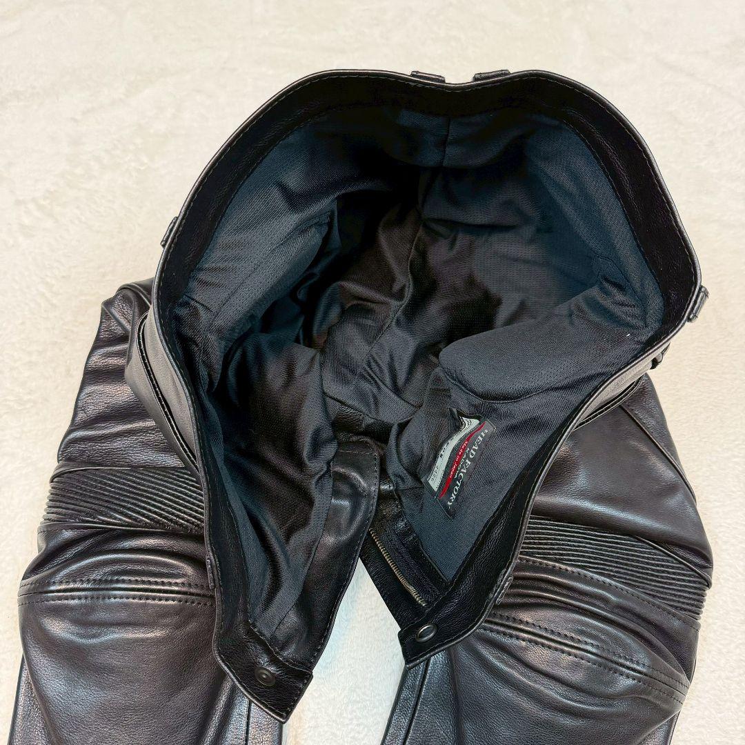美品　KADOYA リアルレザーパンツ 本革 プロテクター 黒 ブラック