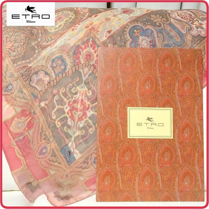 hasamiage◆美品 エトロ 大判ストール シルク シフォン ショール