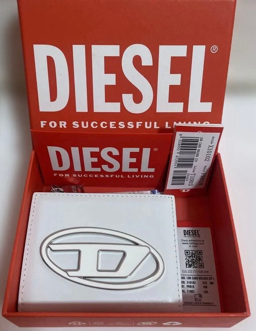 新品 DIESEL ホワイト 二つ折り 財布 カードケース ケース