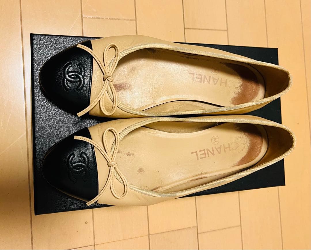 CHANEL バレリーナ バイカラー　37.5