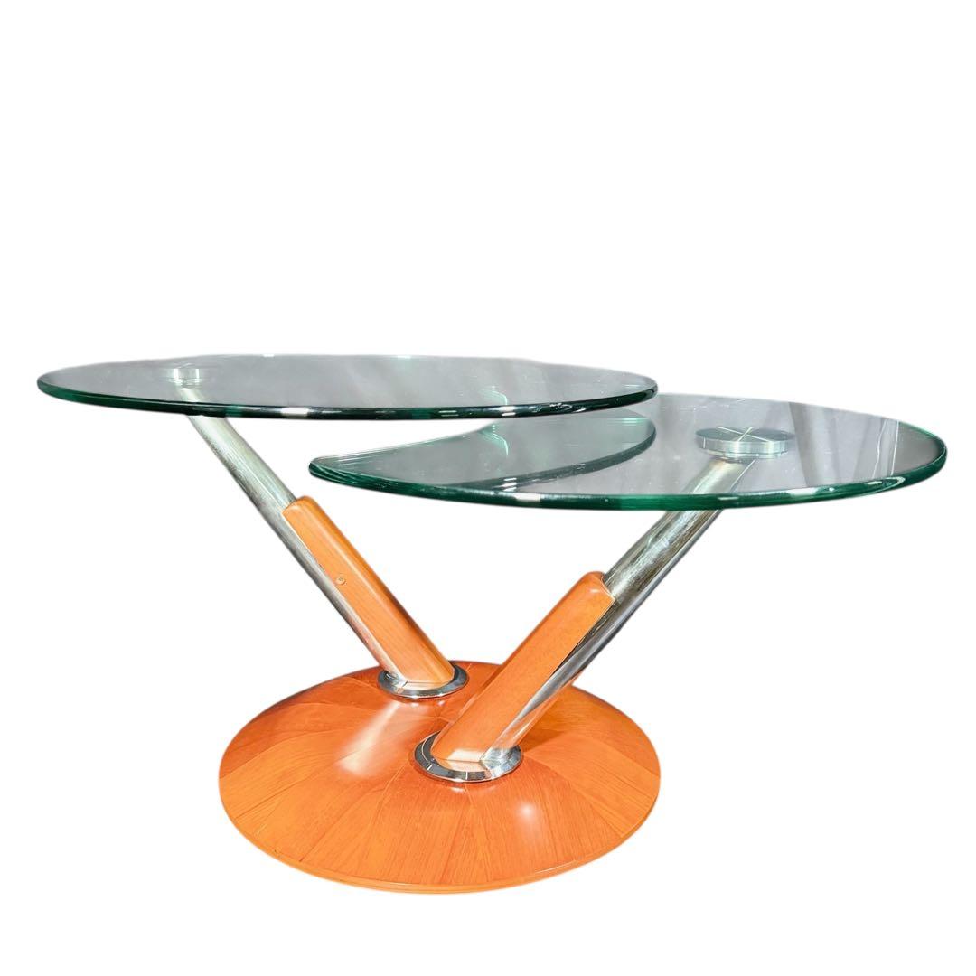HR854 Ronald Schmitt 可動式ガラスセンターテーブル