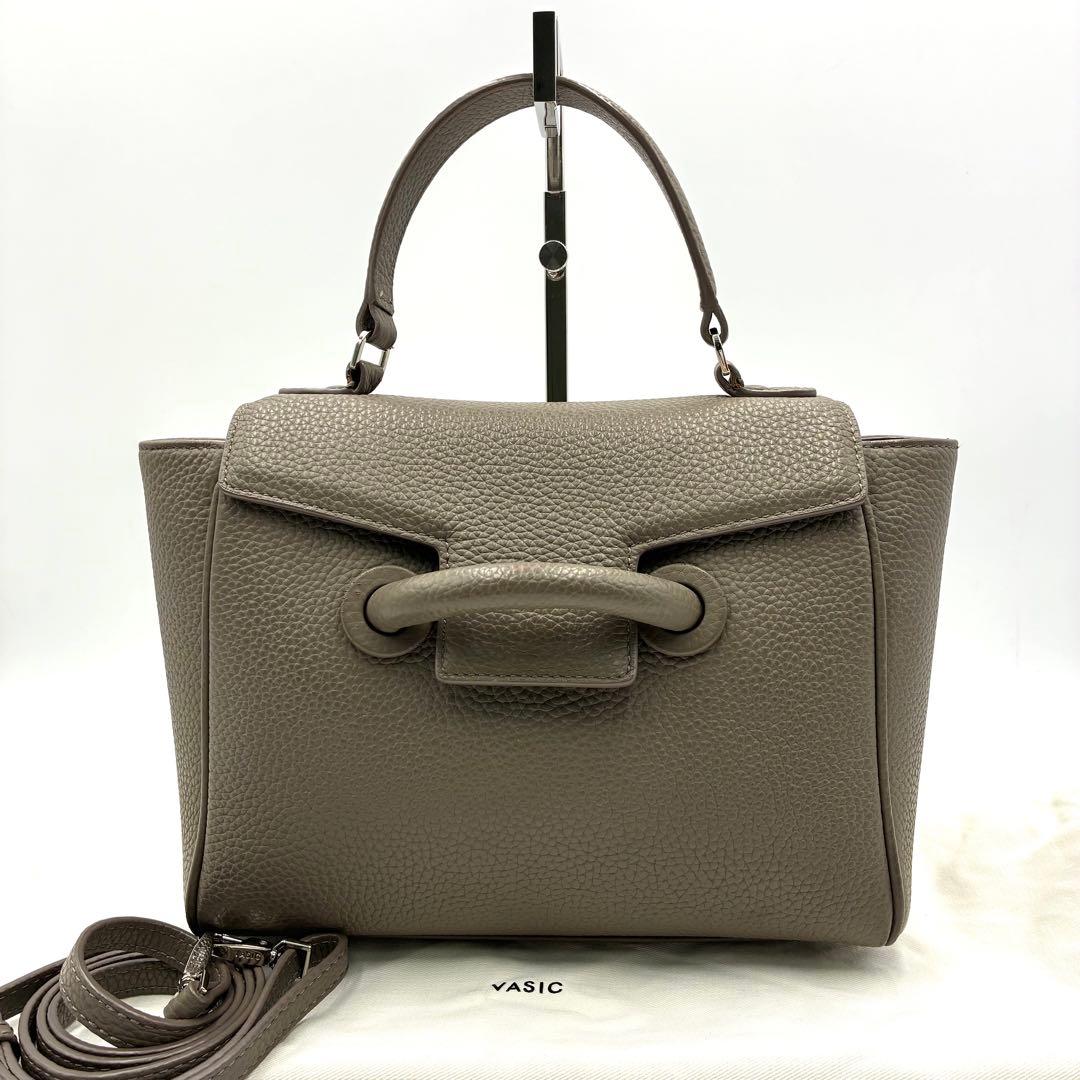 極美品 ヴァジック エバーミニ 2way ショルダーバッグ レザー グレージュ