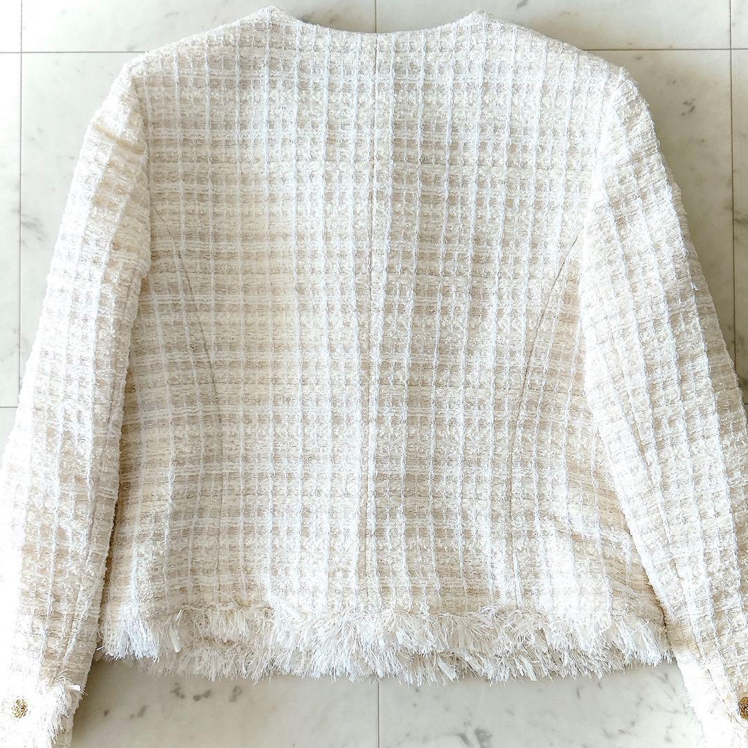 美品 ダーマコレクション 13R コットン ウール ツイードジャケット 金ボタン