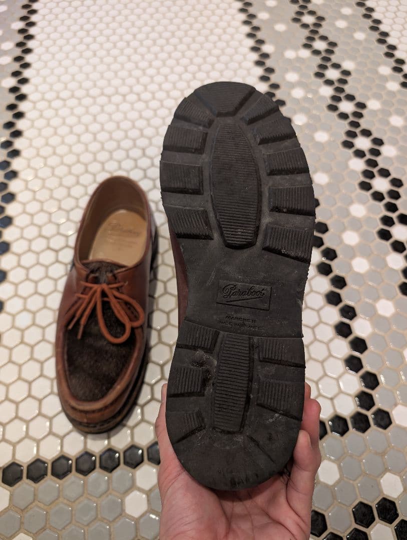 パラブーツParabootミカエルハラコフォック8レザー革靴