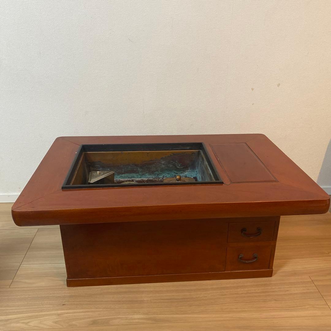 囲炉裏テーブル 長火鉢　木製 アンティーク ヴィンテージ　昭和レトロ