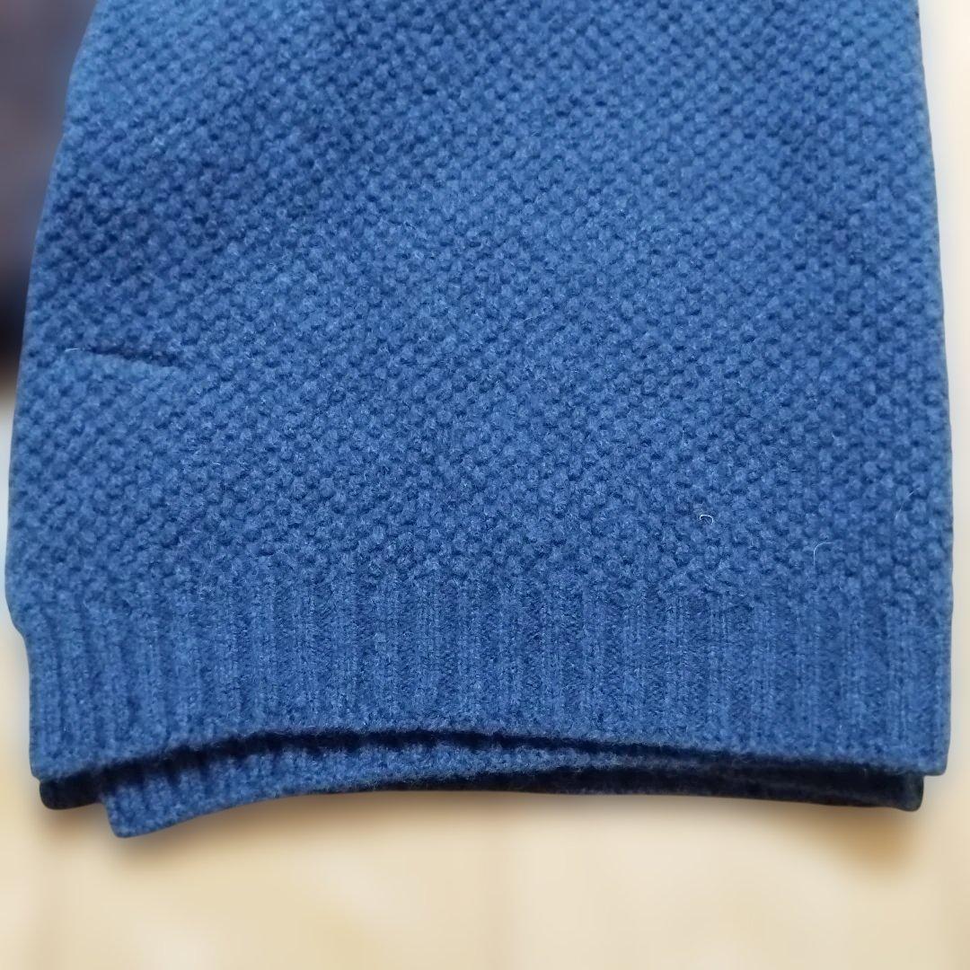 【hikaru noguchi】ラムウール100%マフラー/ブルー系✕ブラウン系