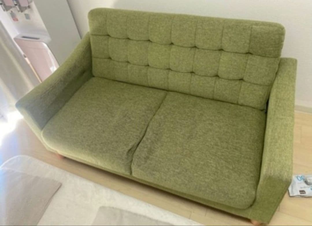 【直接配送込】収納付き ソファベッド コンパクト 幅125cm グリーン