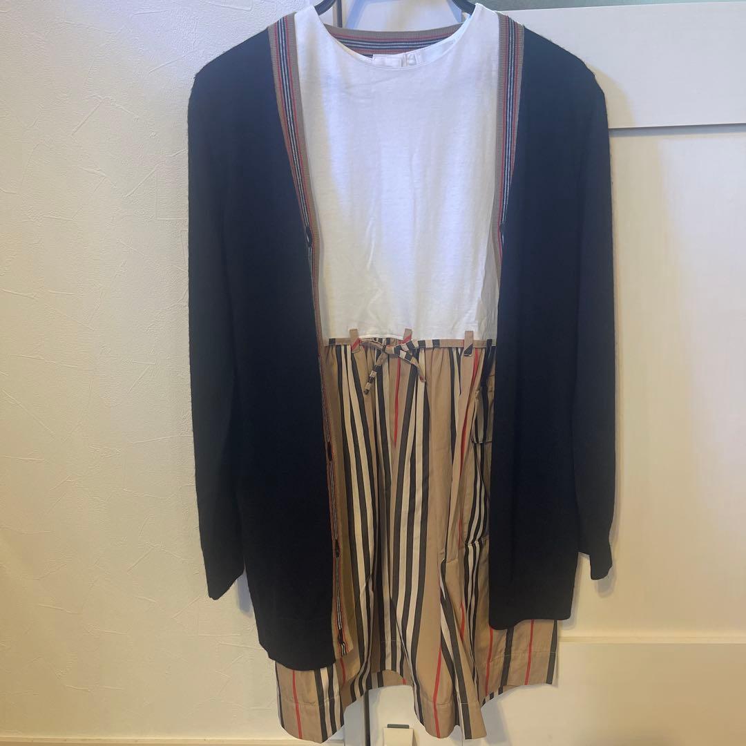 りぼん⭐︎【中古】バーバリーBURBERRYワンピースとカーディガンセット