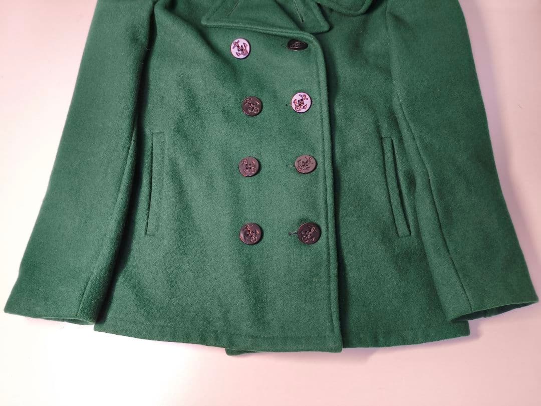 美品　希少カラー　schott ピーコート　740N グリーン USA製 36