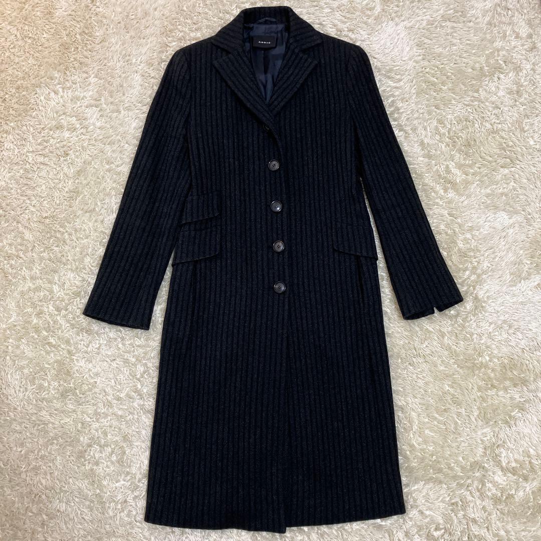 【美品】AKRIS チェスターコート カシミヤ100%