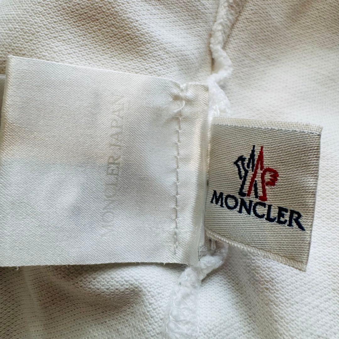 MONCLER モンクレール 半袖 ポロシャツ ロゴ ワッペン ホワイト M