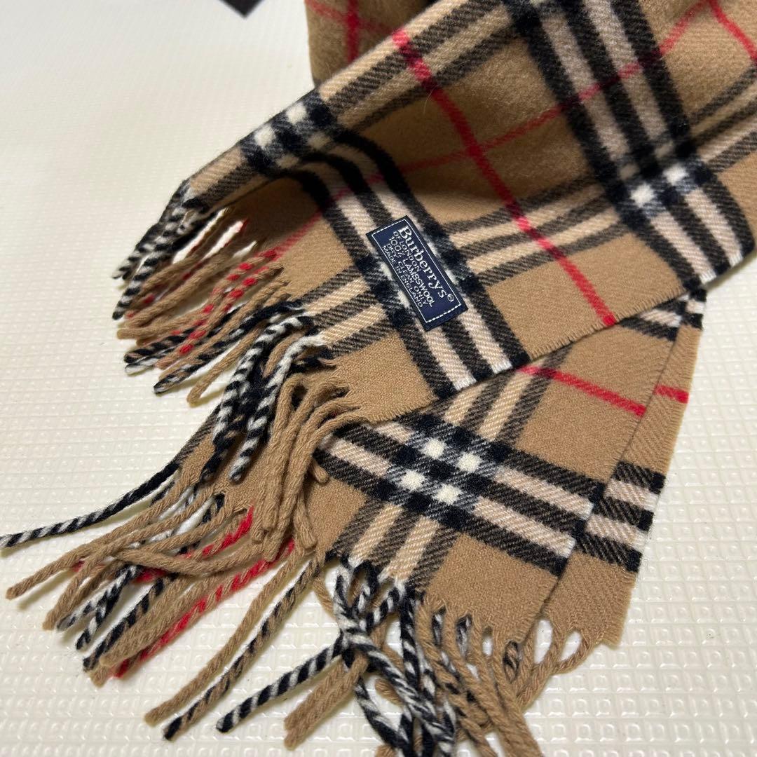 美品 Burberrys バーバリー ノバチェック柄 ラムウールマフラー