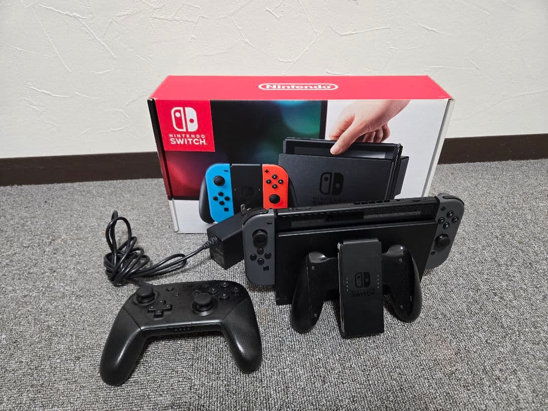 Nintendo Switch 本体 グレー 箱有 Proコントローラー付