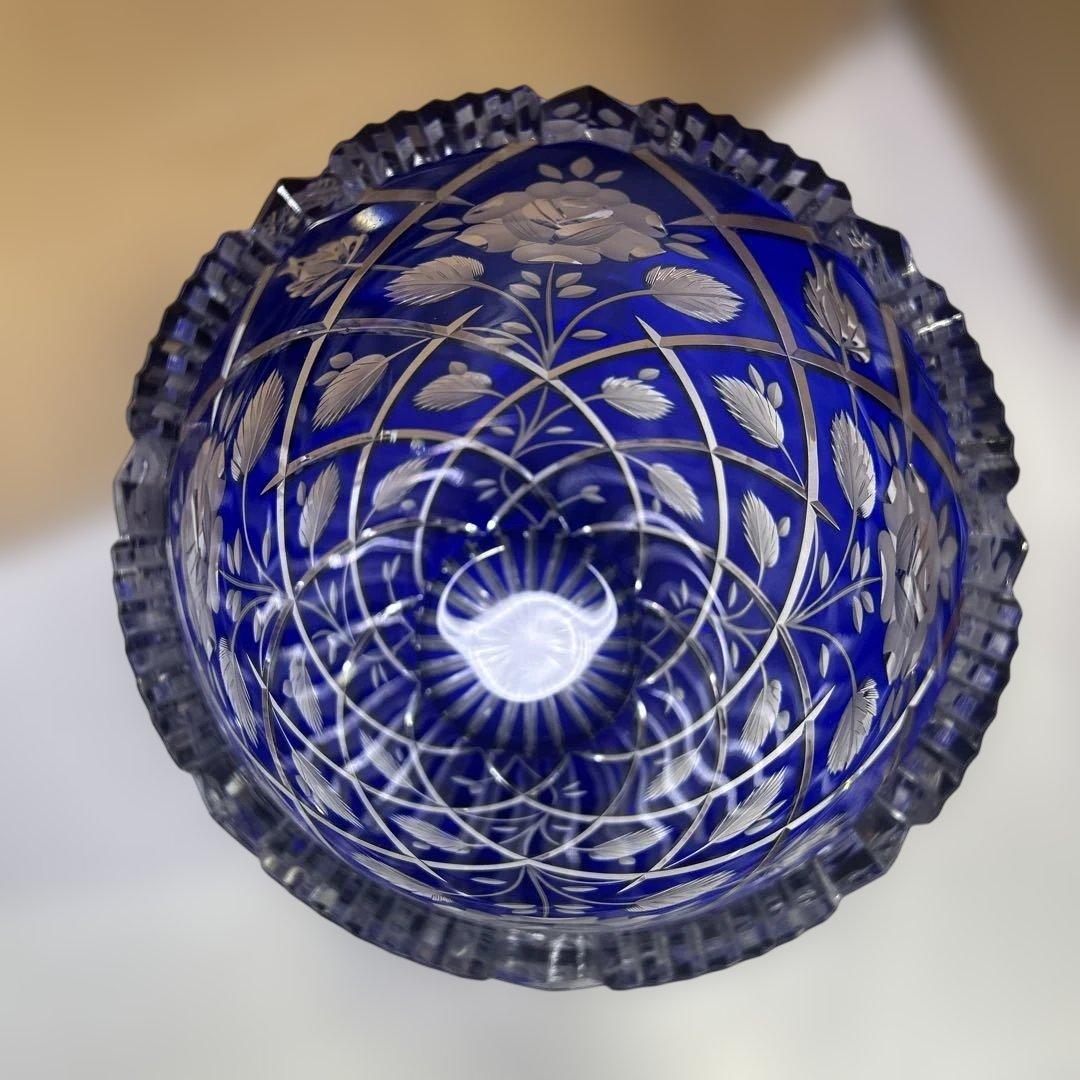 6095【未使用品】ラウジッツァー ドイツ製 切子フラワーベース 花瓶