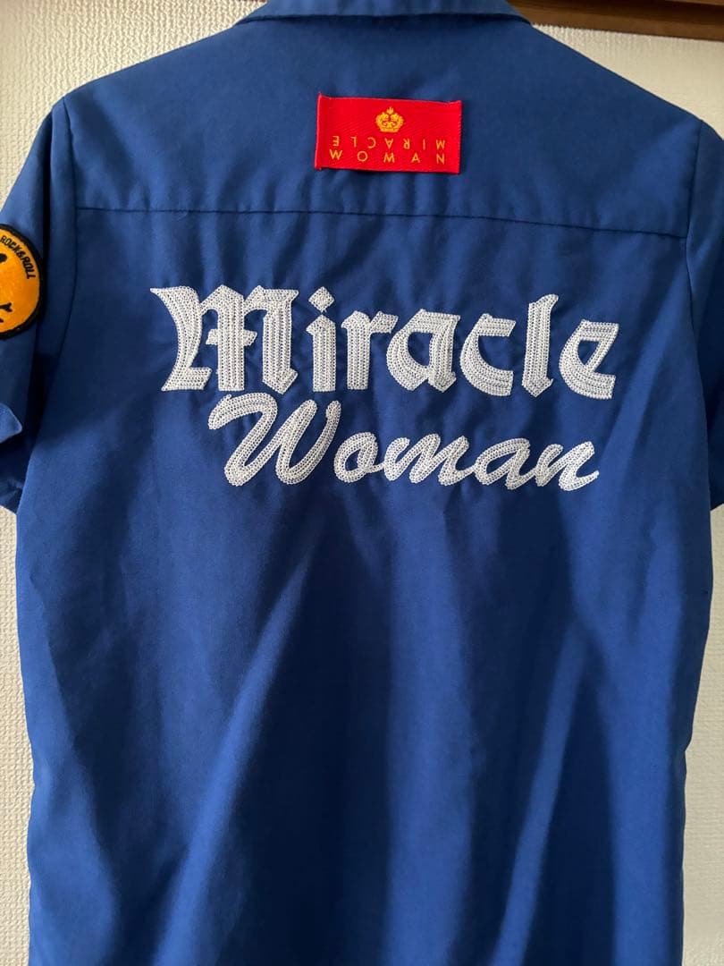 ロカビリーピンクドラゴンボーリングシャツ