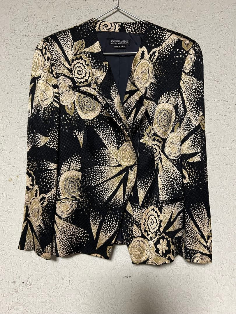 GIORGIO ARMANIジョルジオアルマーニ ノーカラージャケットイタリア製